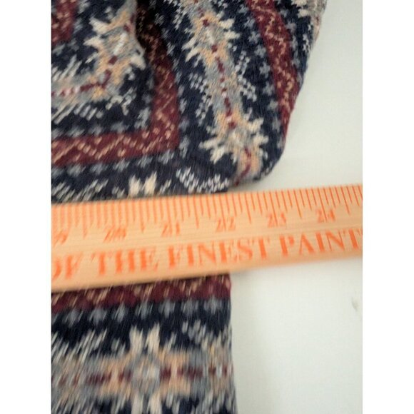 J Crew Factory Fair Isle Sweater Mens Size Large Blue Lambswool Blend Crew Neck - Picture 7 of 8